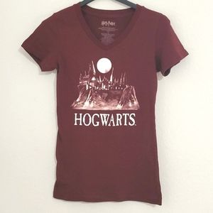 HARRY POTTER HOGWARTS Burgundy white short sleeve sz. SML